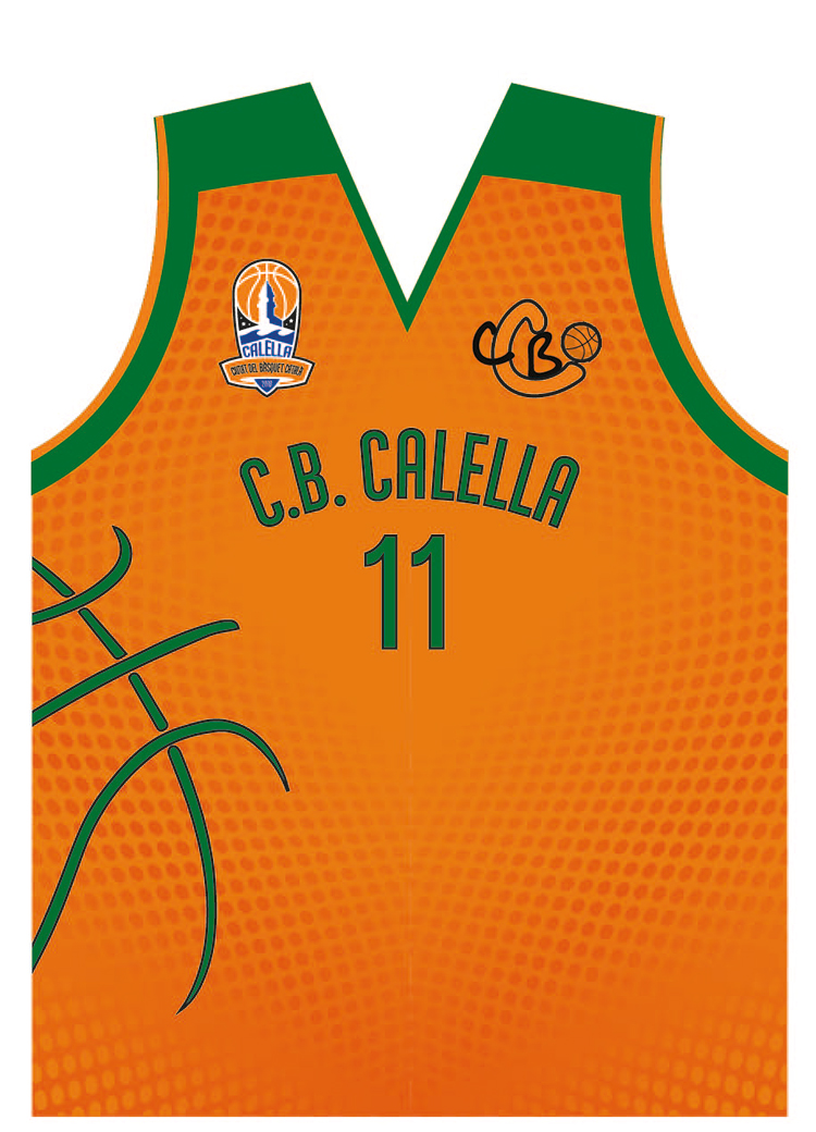 La imatge de la nova samarreta de joc del CB Calella. Foto: Saraco