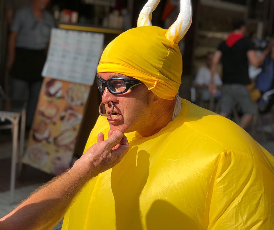 Un dels toros de la ramaderia "Saliclowns" que ha participat a l'"encierro" de Calella