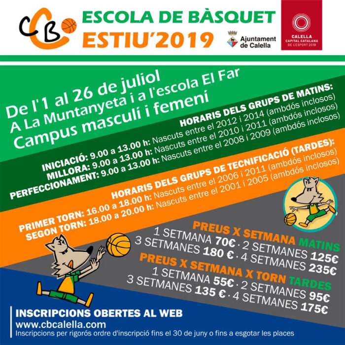 Campus Estiu Bàsquet 2019